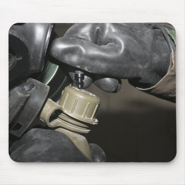 Mousepad Um fuzileiro insere um tubo de bebendo em seu cant (Frente)