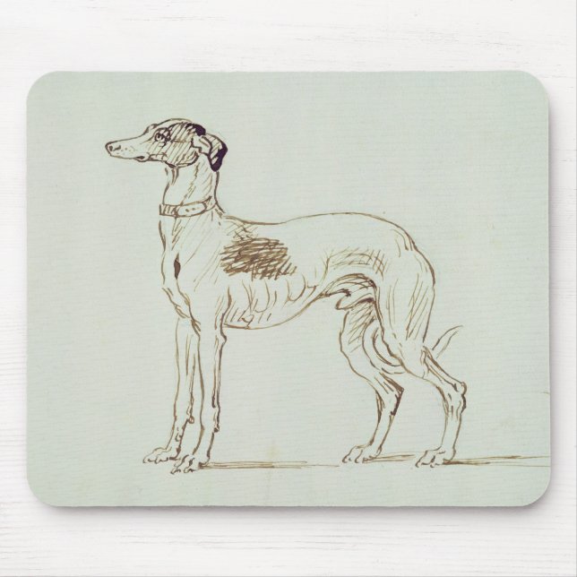 Mousepad Um galgo, enfrentando à esquerda (caneta & tinta (Frente)