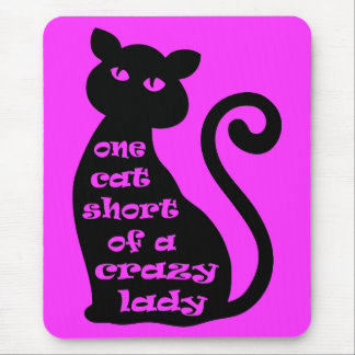 Mousepad Um gato curto de uma senhora louca