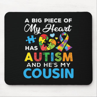 Mousepad Um grande pedaço do meu coração tem utismo e ele é