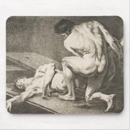 Mousepad Um homem levanta as pernas de outro homem