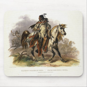 Mousepad Um indiano Blackfoot a cavalo, chapeia 19 do Vol