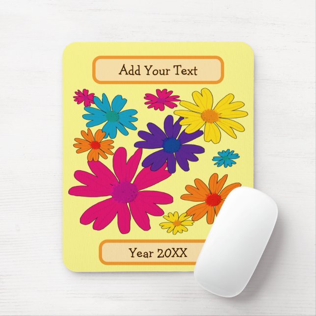 Mousepad Um leito floral de flores margaridas (Com mouse)