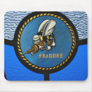 Mousepad Um logotipo do solteiro Seabee