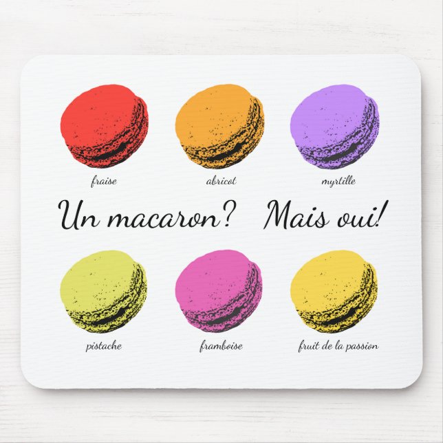 Mousepad Um macarão? Mais oui! (Frente)