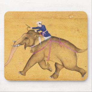 Mousepad Um Mahout que monta um elefante, do grande Clive