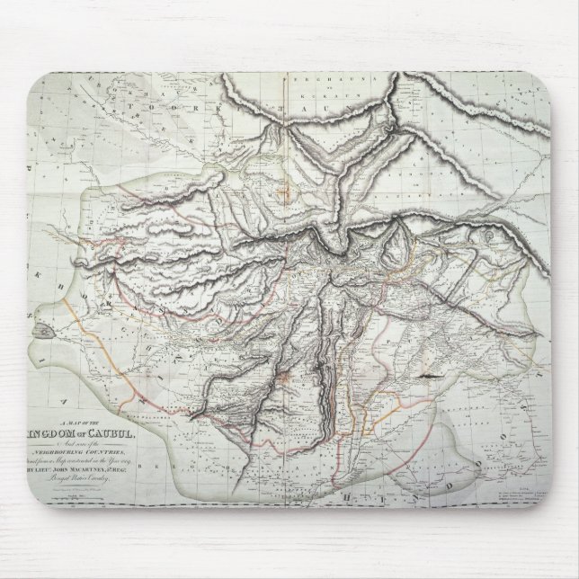 Mousepad Um mapa do reino de Kabul (Frente)