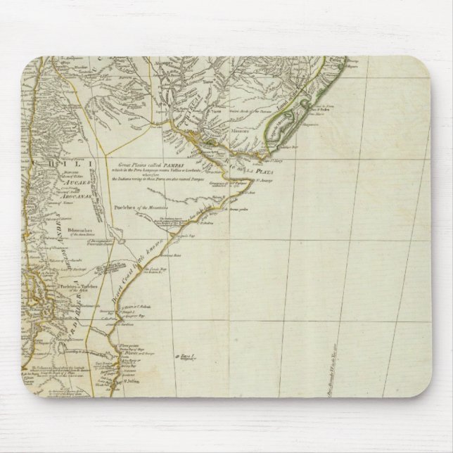 Mousepad Um mapa do sul da América do Sul (Frente)