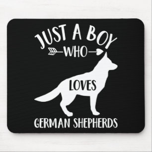Mousepad Um Menino Que Adora German shepherd
