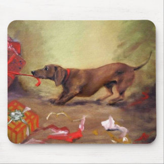 Mousepad Um Natal adiantado - ou cão mau do Dachshund:)
