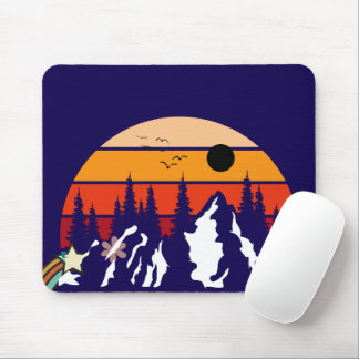 Mousepad Um Pad de Mouse de Montanha Retro Adventure