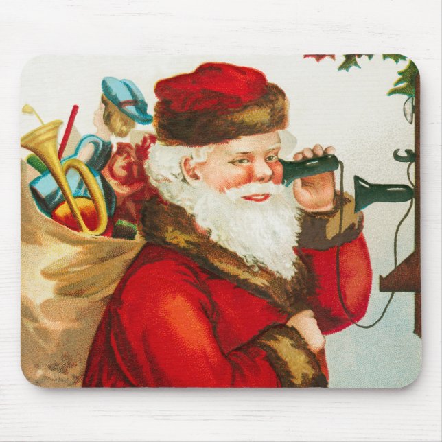 Mousepad Um Papai Noel de Natal Alegre por Ellen Clapsaddle (Frente)