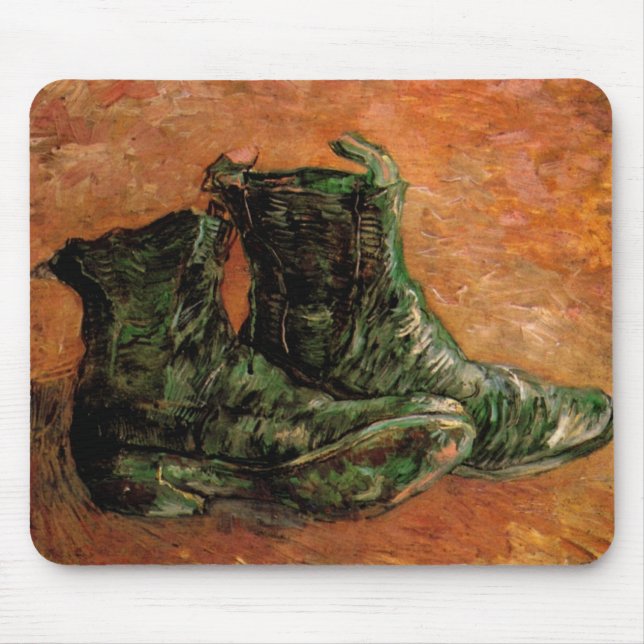Mousepad Um Par de Sapatos por Vincent van Gogh (Frente)