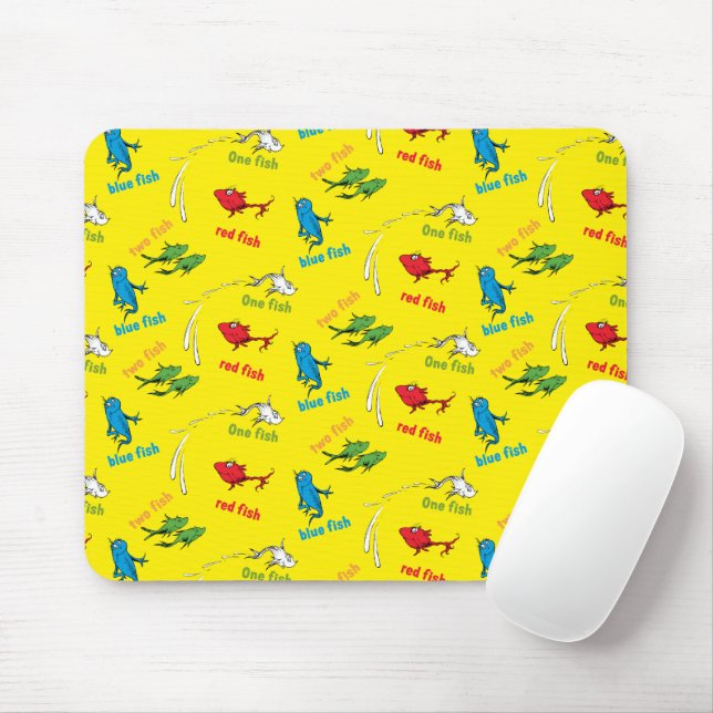 Mousepad Um Peixe Dois Peixes Padrão Amarelo (Com mouse)