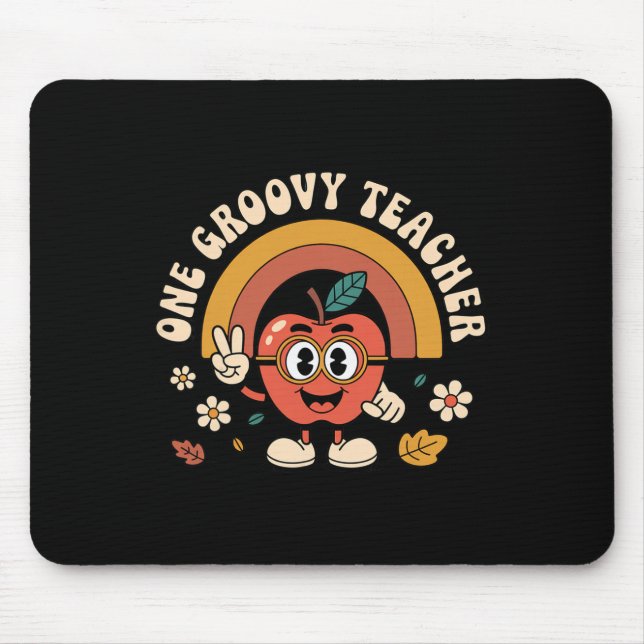 Mousepad Um Professor Groovy Retro Apple Ck De Volta à Esco (Frente)