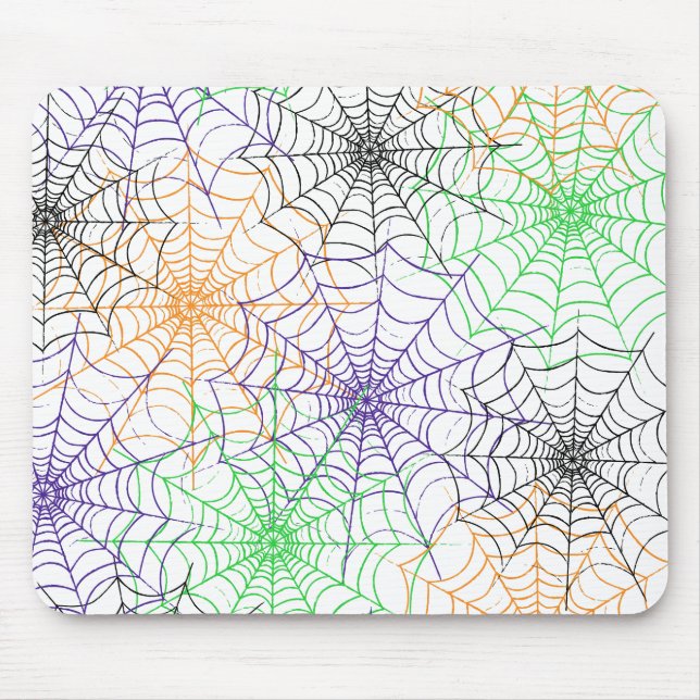 Mousepad Um simples padrão na Web da aranha de Halloween (Frente)