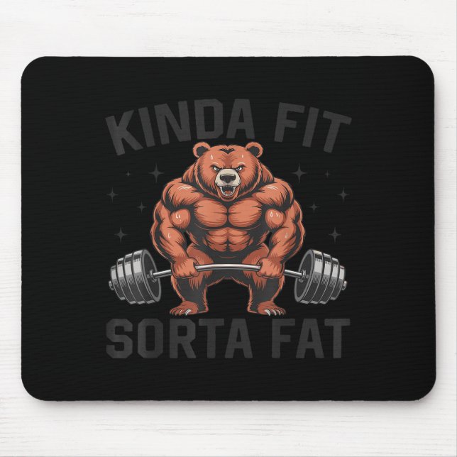 Mousepad Um Tanto em Forma Meio Gordo Urso Engraçado de Aca (Frente)