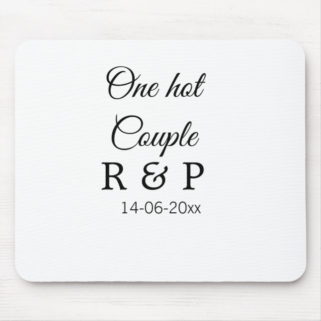 Mousepad Um texto de data da letra inicial do nome do casal (Frente)
