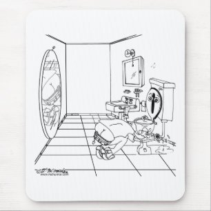 Mousepad Um toalete embaraçado por uma rachadura do bumbum