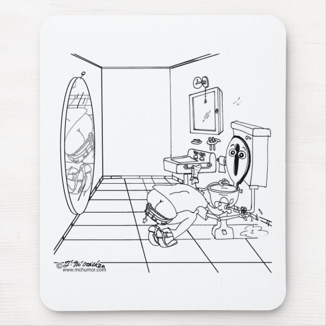 Mousepad Um toalete embaraçado por uma rachadura do bumbum (Frente)