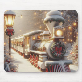 Mousepad Um trem de natal Mágico da Maravilha de inverno