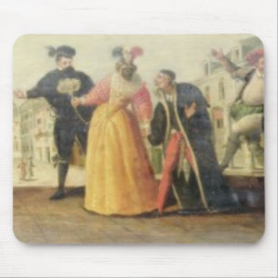 Mousepad Um trupe de Commedia Dell'Arte antes de um