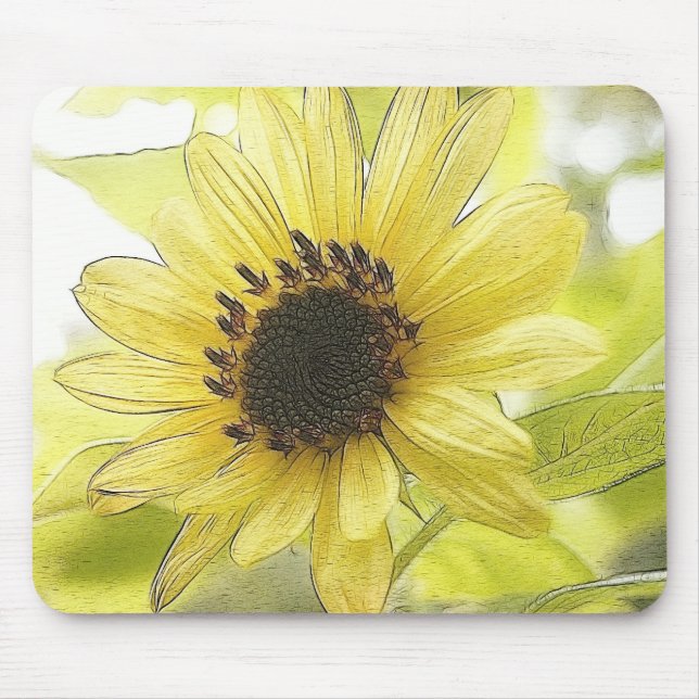Mousepad Um único limão - girassol amarelo (Frente)