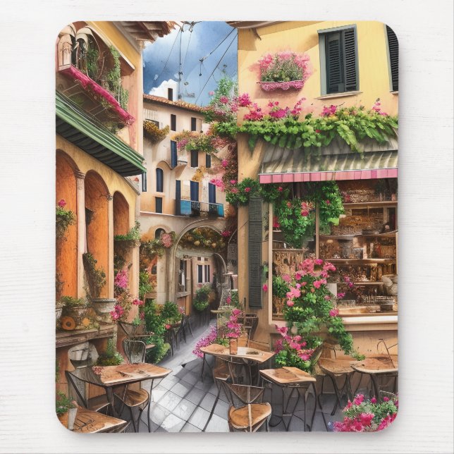 Mousepad Uma Cena de Rua Italiana Série de Design Efêmero 2 (Frente)