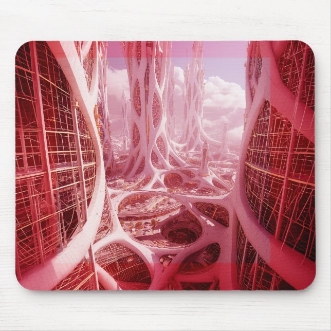 Mousepad Uma Cidade Fractal Futurista (Frente)