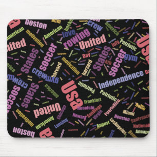 Mousepad Uma coleção de palavras coloridas que descrevem o 