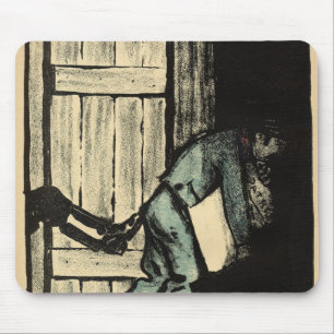 Mousepad Uma colocação travada homem acima dos posters