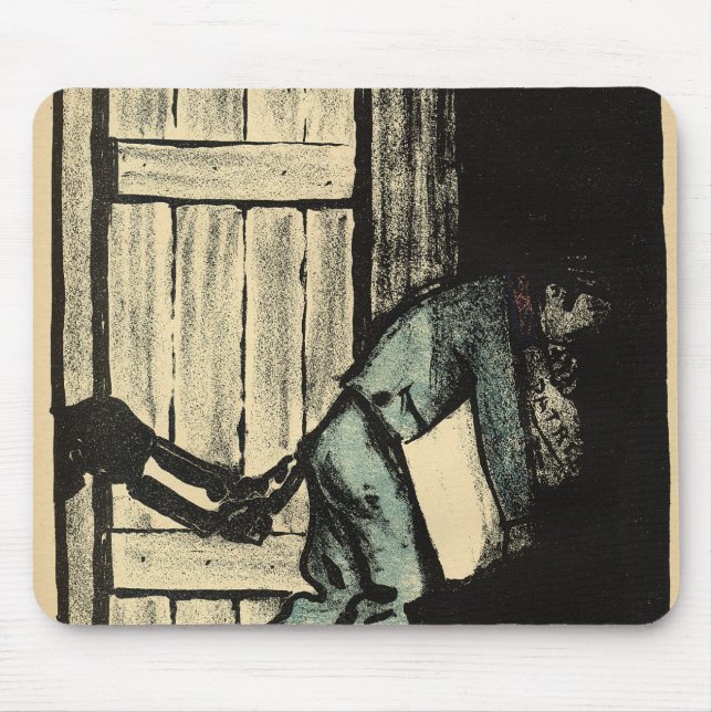 Mousepad Uma colocação travada homem acima dos posters (Frente)