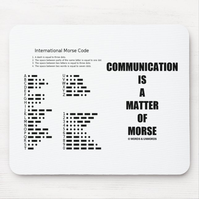 Mousepad Uma comunicação é uma matéria de Morse (Frente)