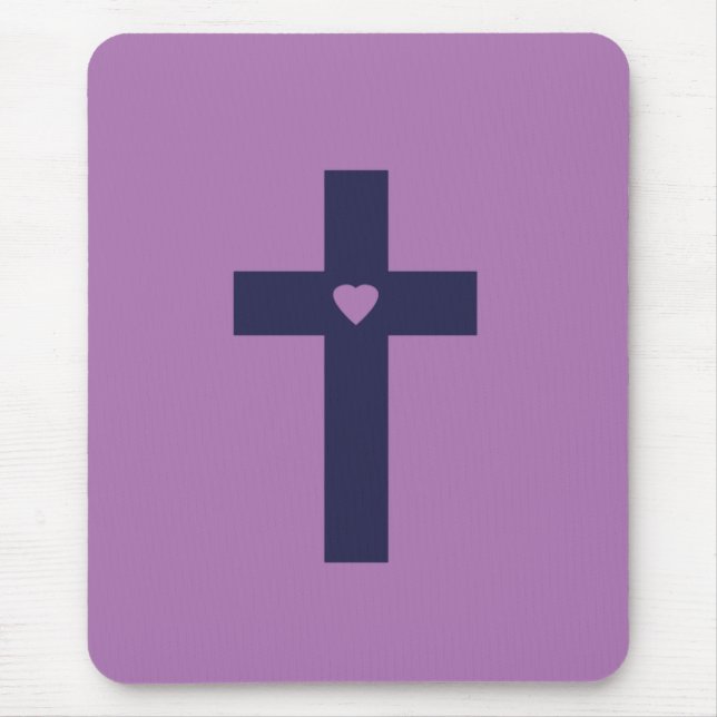 Mousepad Uma Cruz Com Amor Arte de Amor Sagrado (Frente)