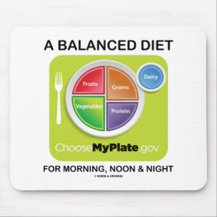Mousepad Uma dieta equilibrada para o meio-dia da manhã e