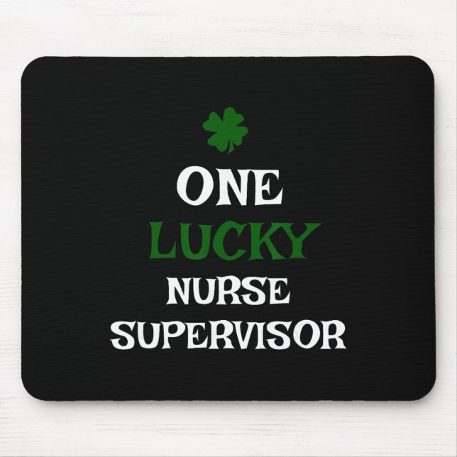 Mousepad Uma Enfermeira Supervisora Sortuda Dia de São Patr (Frente)