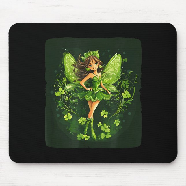 Mousepad Uma Fada Alegre no Modo de Festa Irlandesa para Ad (Frente)