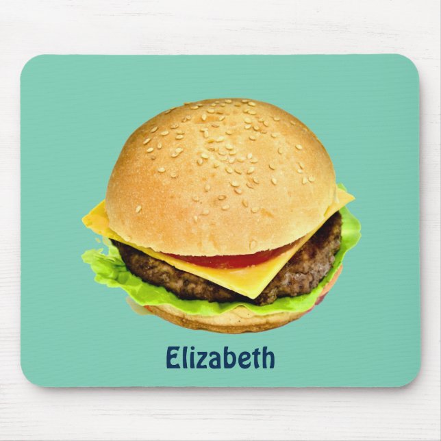 Mousepad Uma Foto De Cheeseburger Grande E Justa Personaliz (Frente)