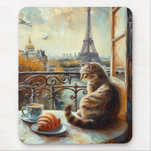 Mousepad Uma manhã em Paris   Ginger Cat em um café