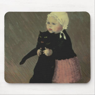 Mousepad Uma menina pequena com um gato, 1889