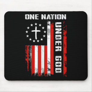 Mousepad Uma Nação Sob A Bandeira De Deus Americano, Cruz 4