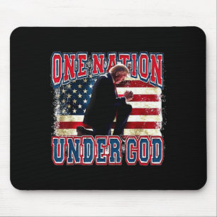 Mousepad Uma Nação Sob Deus Trump Reza Jesus Bandeira Dos E