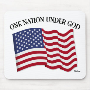 Mousepad Uma nação sob o deus com bandeira dos E.U.