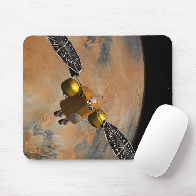 Mousepad Uma nave espacial Orbitando Marte. (Com mouse)