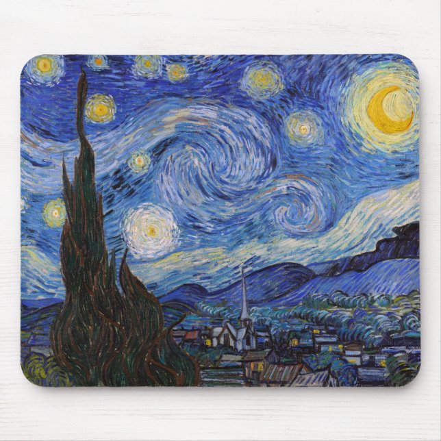 Mousepad Uma Noite Estrelada: Saint Remy por Vincent Van Go (Frente)