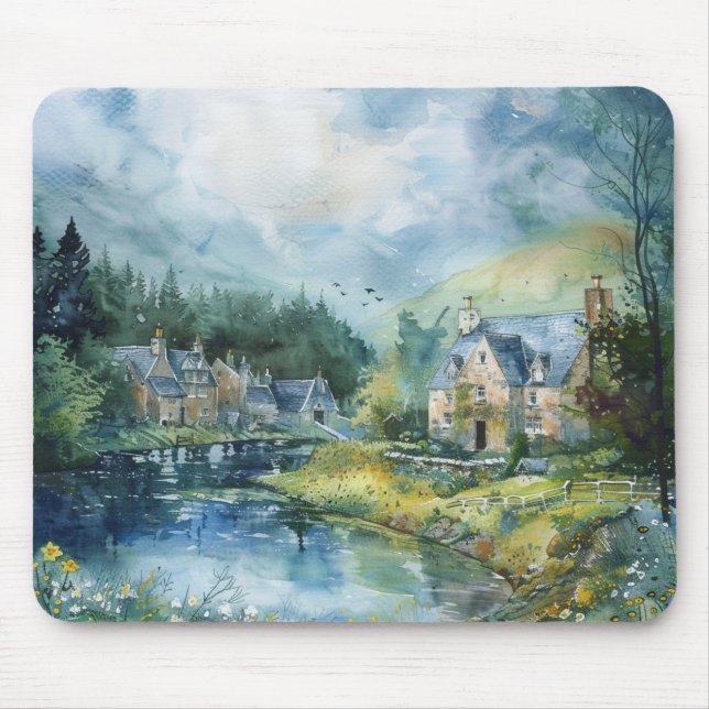 Mousepad Uma Pacífica Aldeia Escocesa (Frente)