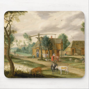 Mousepad Uma paisagem da vila
