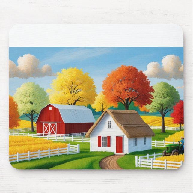 Mousepad Uma pequena cabana branca, aquela caixa de telhado (Frente)