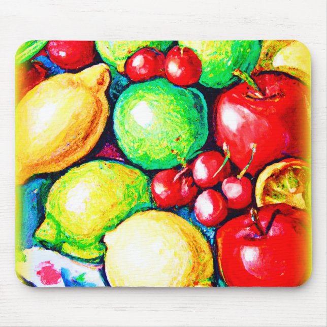 Mousepad Uma Pintura Livremente De Frutas. Comprar Agora (Frente)