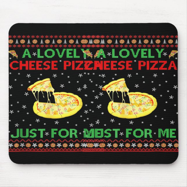 Mousepad Uma Pizza De Queijo Sozinha Engraçada Casa De Kevi (Frente)